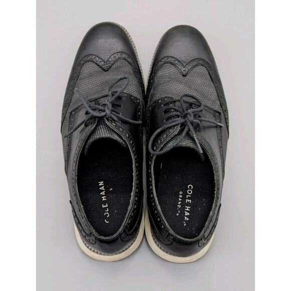 Cole Haan Grandsprint Wingtip ll Oxford Shoes Black Leather C20404 Size 10 M main image 6